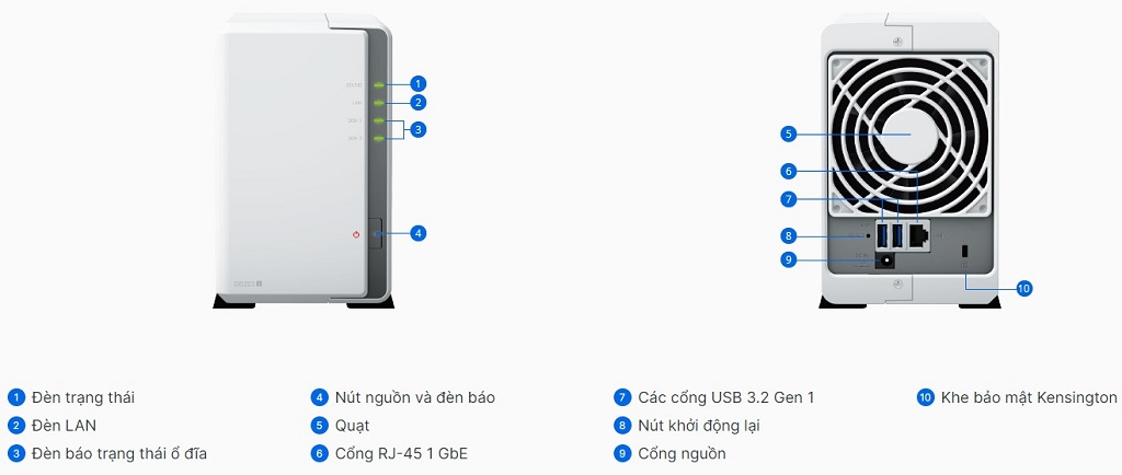 Thiết bị lưu trữ NAS Synology DS223j 17